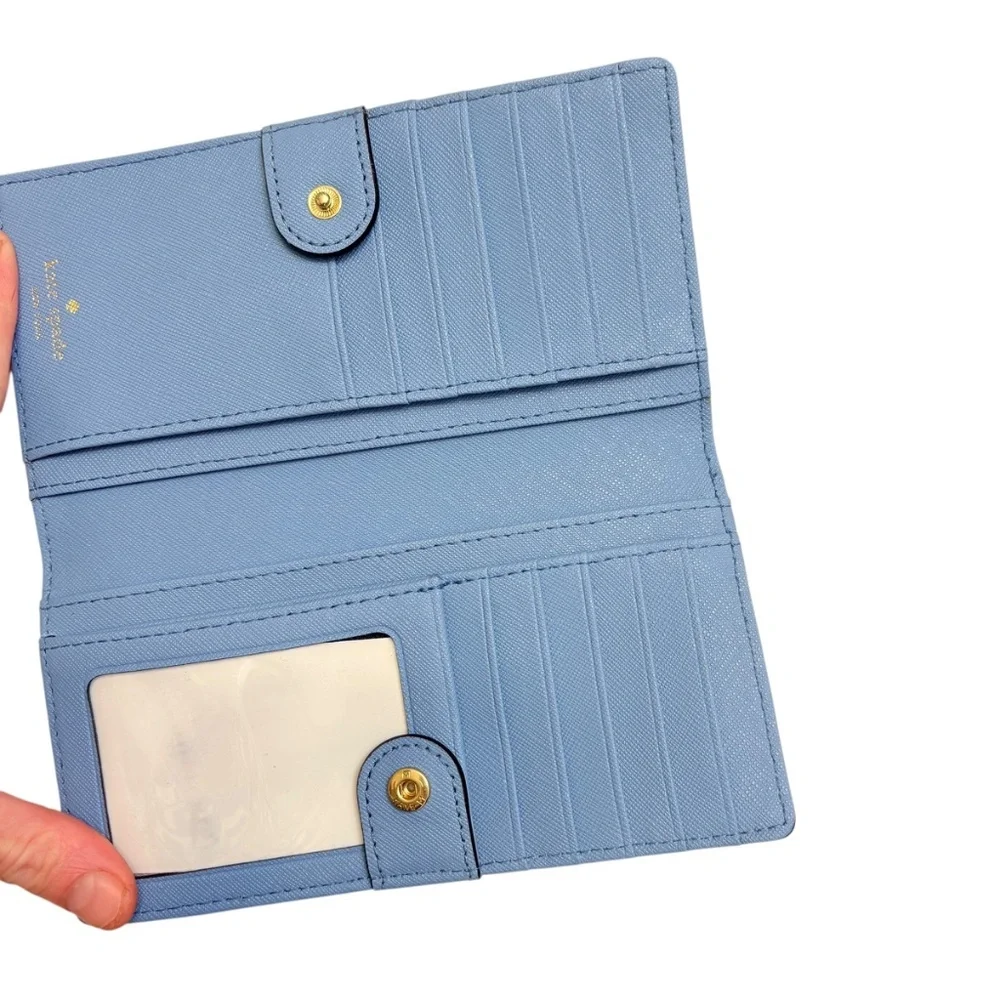 Kate spade blue slim bifold wallet new no tags